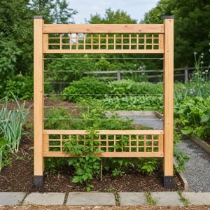 Low Berry-Cane Support Fence With Removable Wires