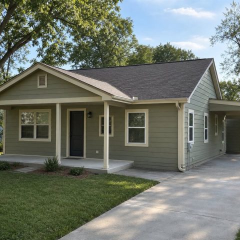 $123,625 Compact Aging-In-Place Cottage: 812-Sq.-Ft. Two-Bedroom Plan