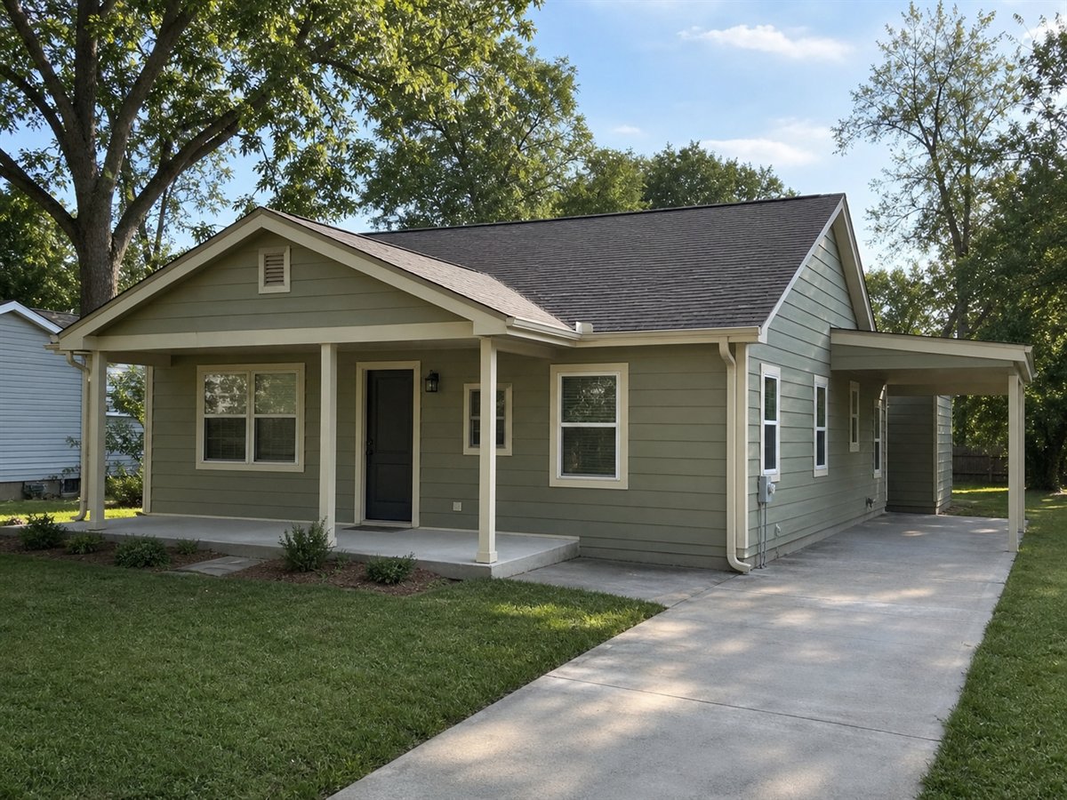 Forever Small Cottage 812, a conceptual 812-square-foot aging-in-place cottage with a $123,625 construction target