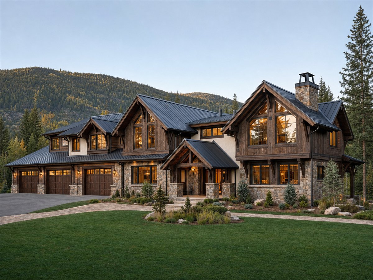 Alpenglow Chalet 4460, a conceptual 4460-square-foot alpine-inspired custom chalet with a $995,000 construction target