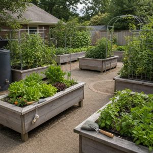 Accessible Elevated Vegetable Garden With Wide Paved Routes