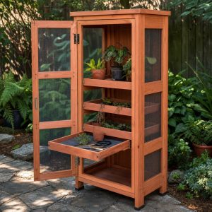 Cedar Plant-Quarantine Cabinet With Screened Panels