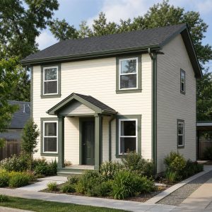 $125,625 Compact Alley-Oriented Small Home: 814-Sq.-Ft. Two-Bedroom Plan
