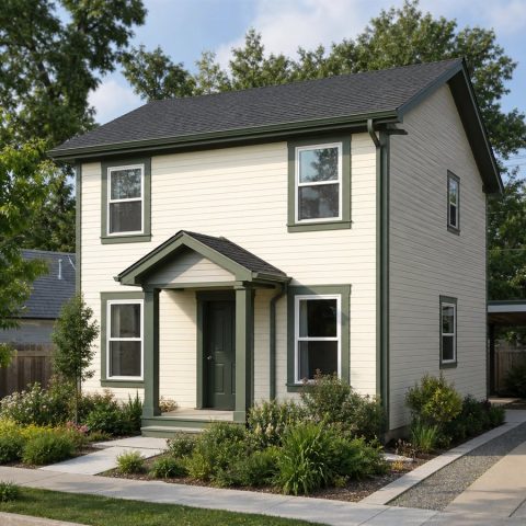 $125,625 Compact Alley-Oriented Small Home: 814-Sq.-Ft. Two-Bedroom Plan