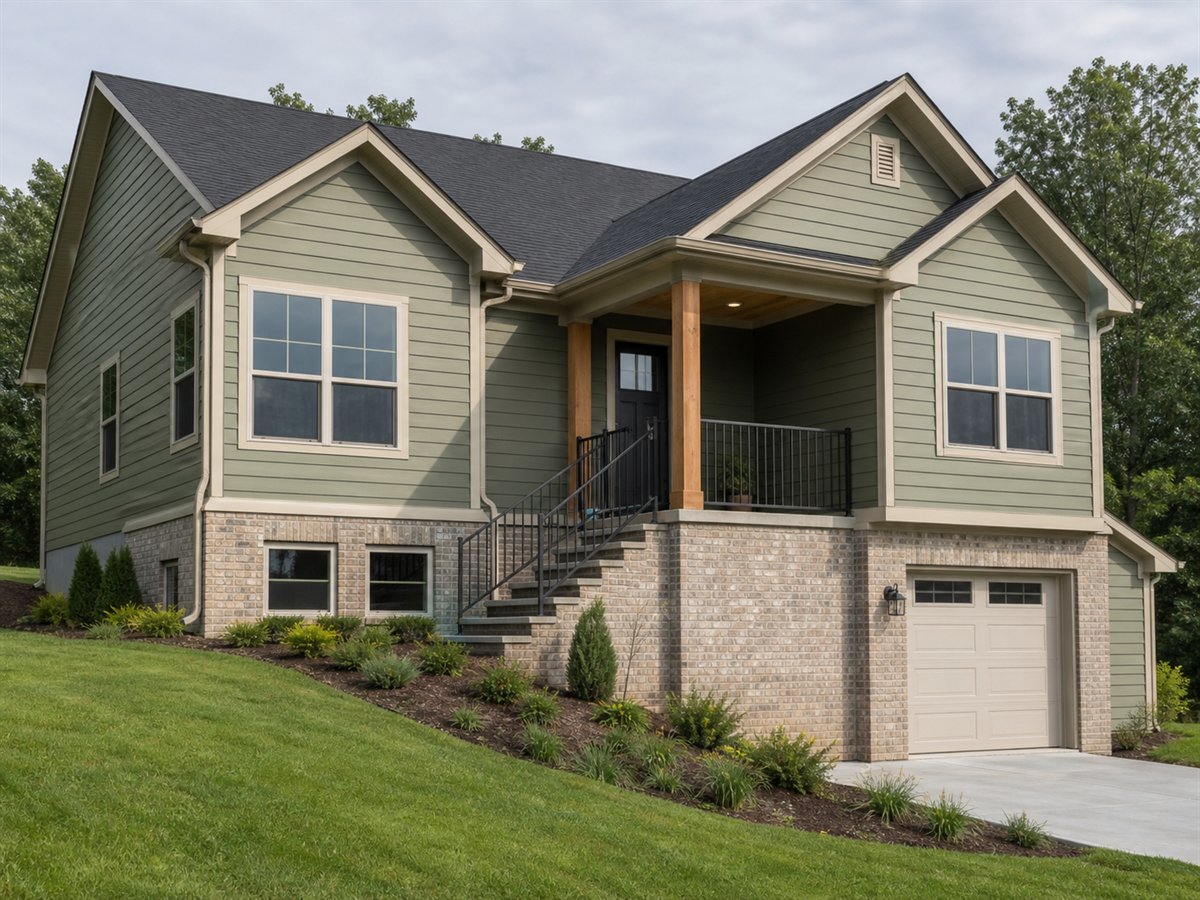 Daylight Ridge 1585, a conceptual 1585-square-foot daylight-basement family home with a $258,750 construction target