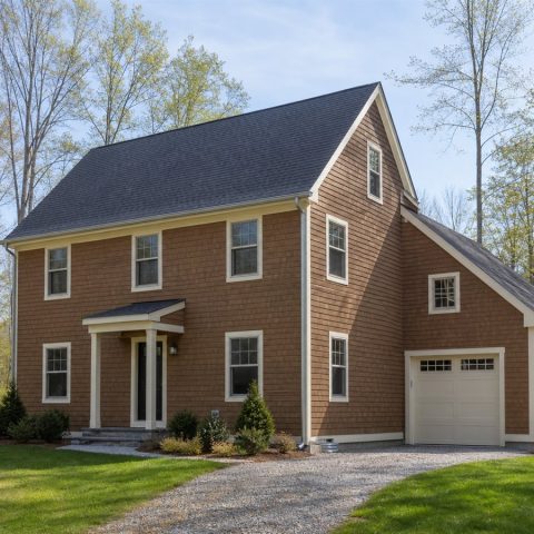 $263,750 Practical New England Saltbox-Inspired Family Home: 1,605-Sq.-Ft. Three-Bedroom Plan