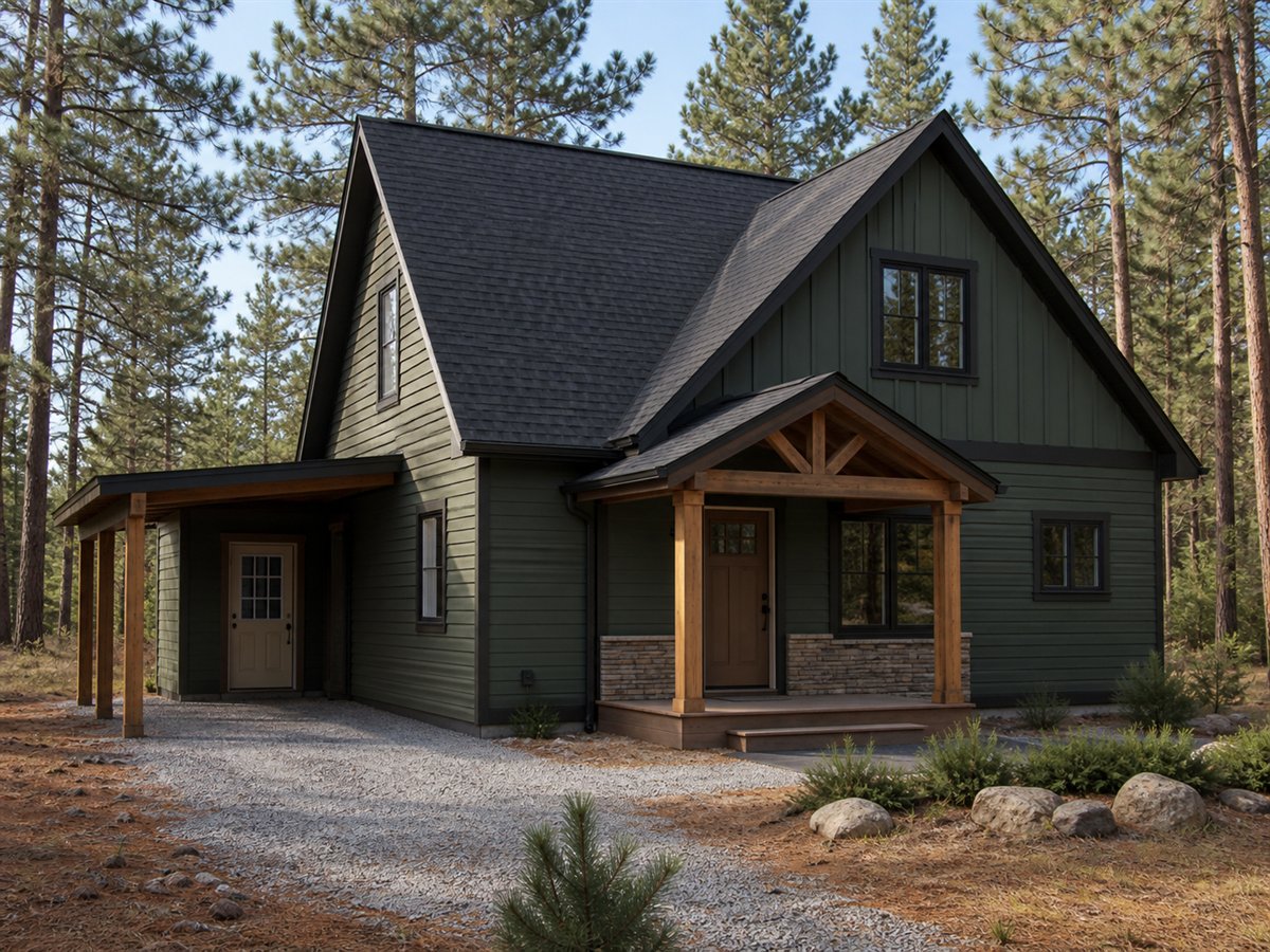 Granite Nook 853, a conceptual 853-square-foot small mountain cottage with a $132,625 construction target