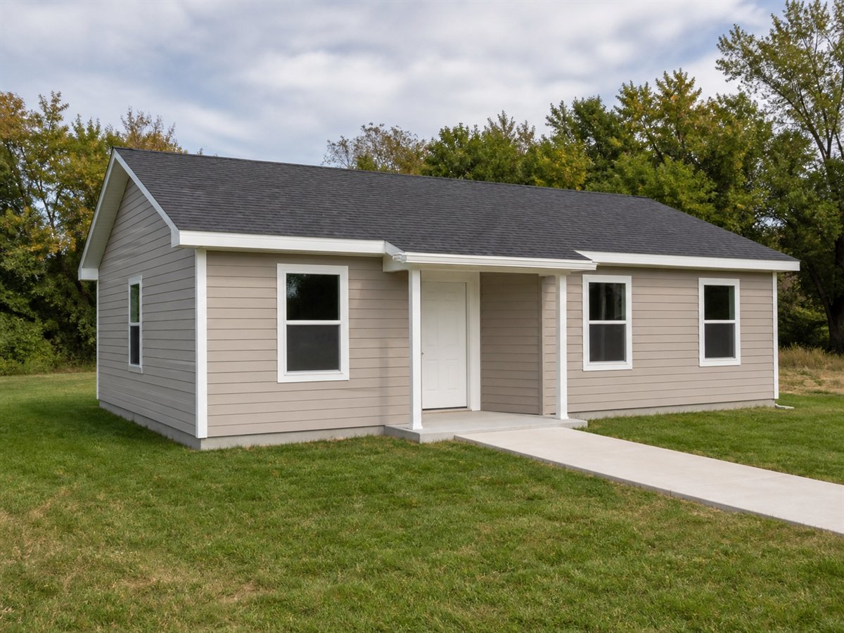 Easy Step Ranch 920, a conceptual 920-square-foot single-level accessible ranch with a $141,000 construction target