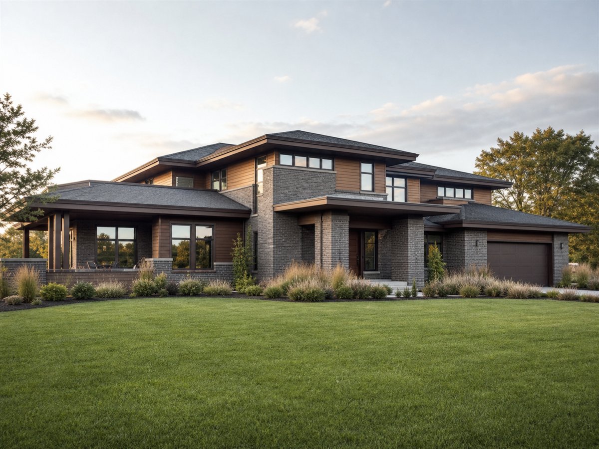 Prairie Vista 2623, a conceptual 2623-square-foot Prairie-inspired custom estate with a $523,750 construction target
