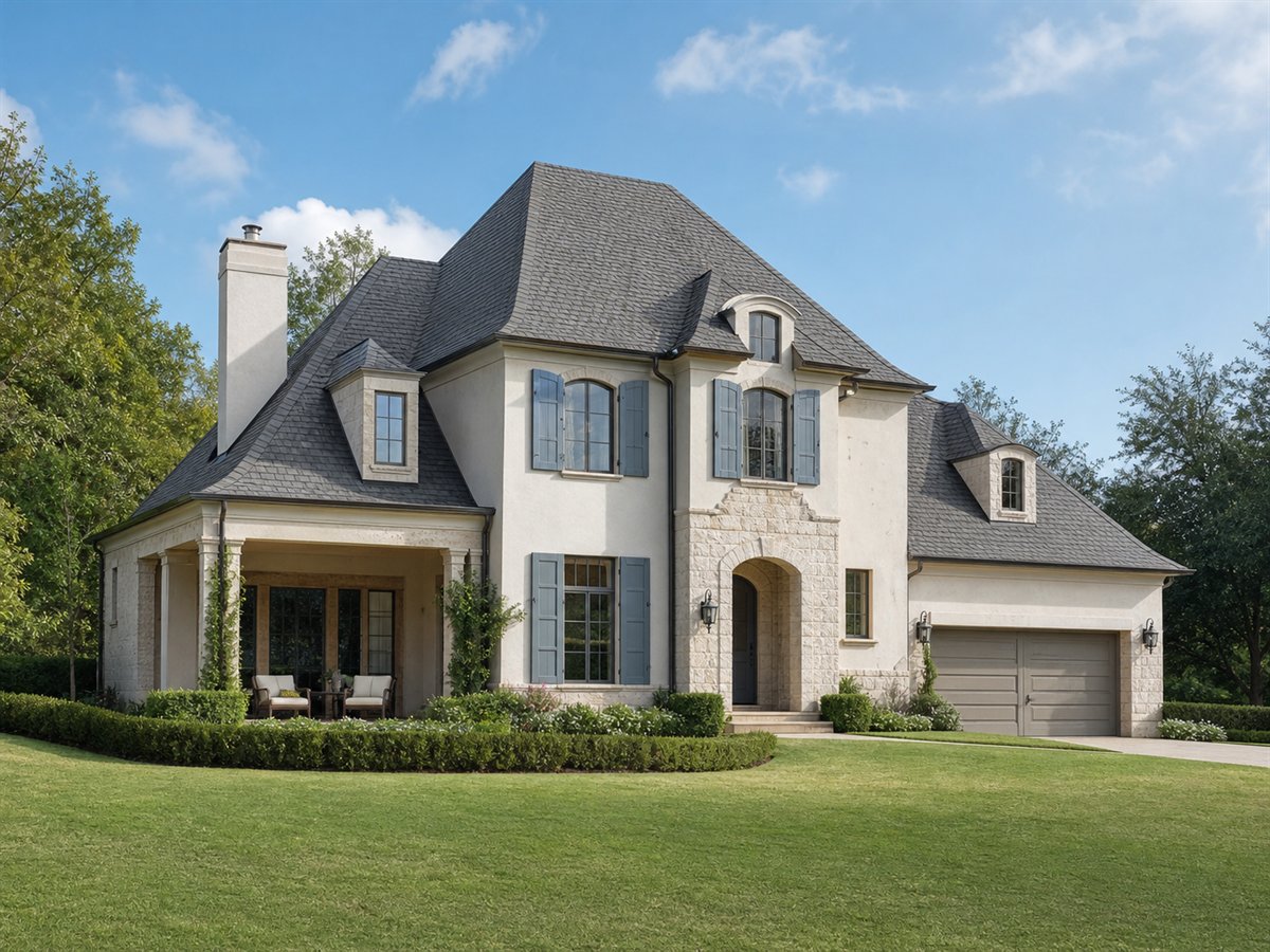 Bellemont House 2631, a conceptual 2631-square-foot French-country custom home with a $526,250 construction target