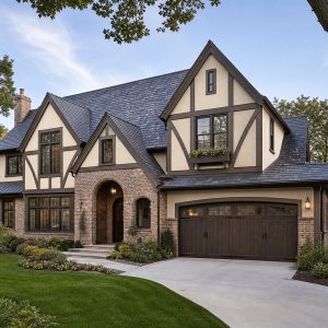 $528,750 Tailored Tudor-Revival Custom Home: 2,639-Sq.-Ft. Four-Bedroom Custom Plan