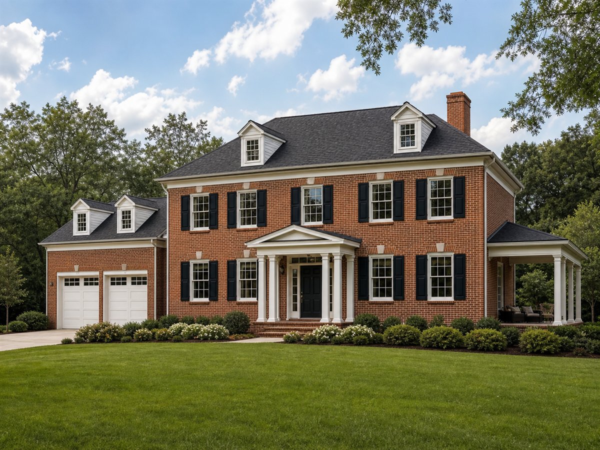 Fairfax Georgian 2647, a conceptual 2647-square-foot Georgian Colonial custom home with a $531,250 construction target