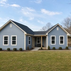 $140,625 Compact Connected Twin-Gable Small Home: 893-Sq.-Ft. Two-Bedroom Plan