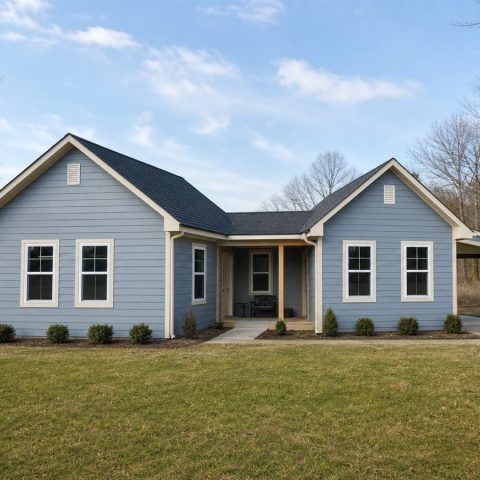 $140,625 Compact Connected Twin-Gable Small Home: 893-Sq.-Ft. Two-Bedroom Plan