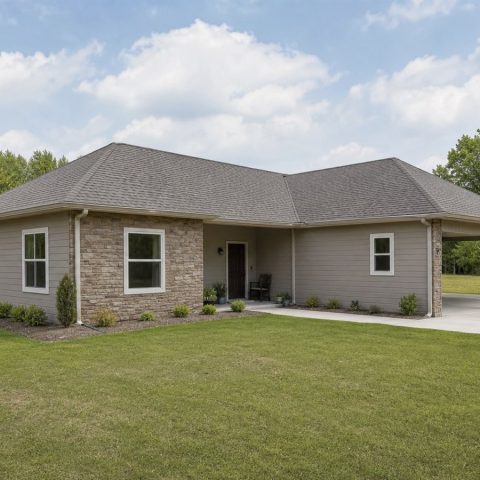 $141,625 Compact Courtyard-Entry Small Ranch: 894-Sq.-Ft. Two-Bedroom Plan