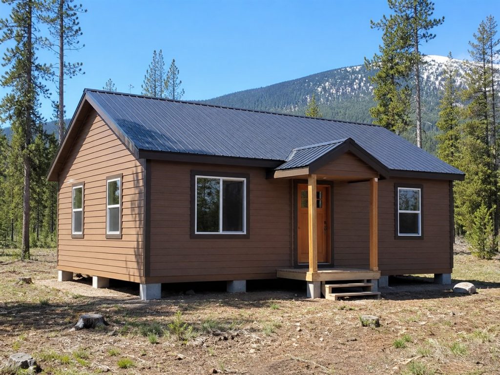 $150,000 Mountain Cabin Home: 960-Sq.-Ft. Two-Bedroom Plan