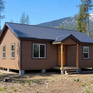 $150,000 Mountain Cabin Home: 960-Sq.-Ft. Two-Bedroom Plan