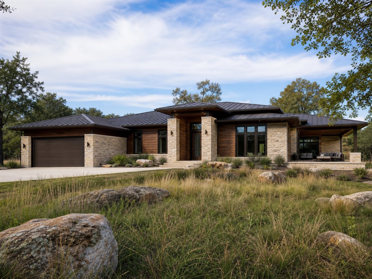 Terra House 2703, a conceptual 2703-square-foot organic contemporary custom home with a $548,750 construction target