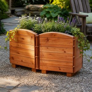 Cedar Book-Shaped Planter for a Reading Garden