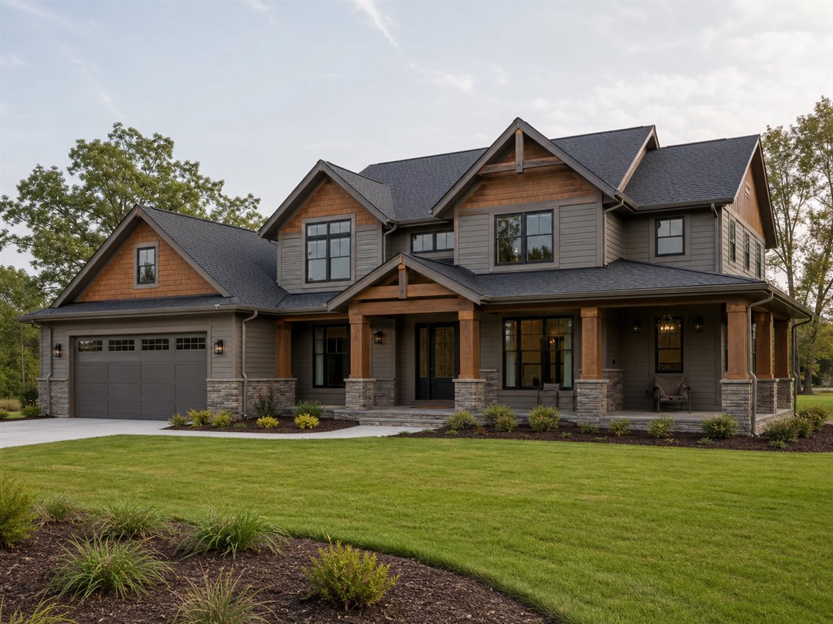 Cedarstone House 2711, a conceptual 2711-square-foot modern Craftsman custom home with a $551,250 construction target
