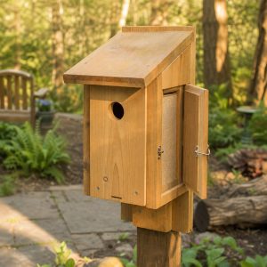 Bluebird Nest Box With a Side Inspection Door