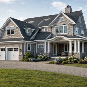$556,250 Tailored New England Shingle-Style Custom Home: 2,727-Sq.-Ft. Four-Bedroom Custom Plan