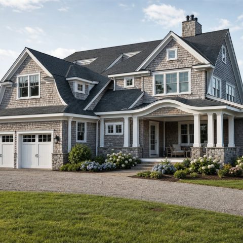 $556,250 Tailored New England Shingle-Style Custom Home: 2,727-Sq.-Ft. Four-Bedroom Custom Plan