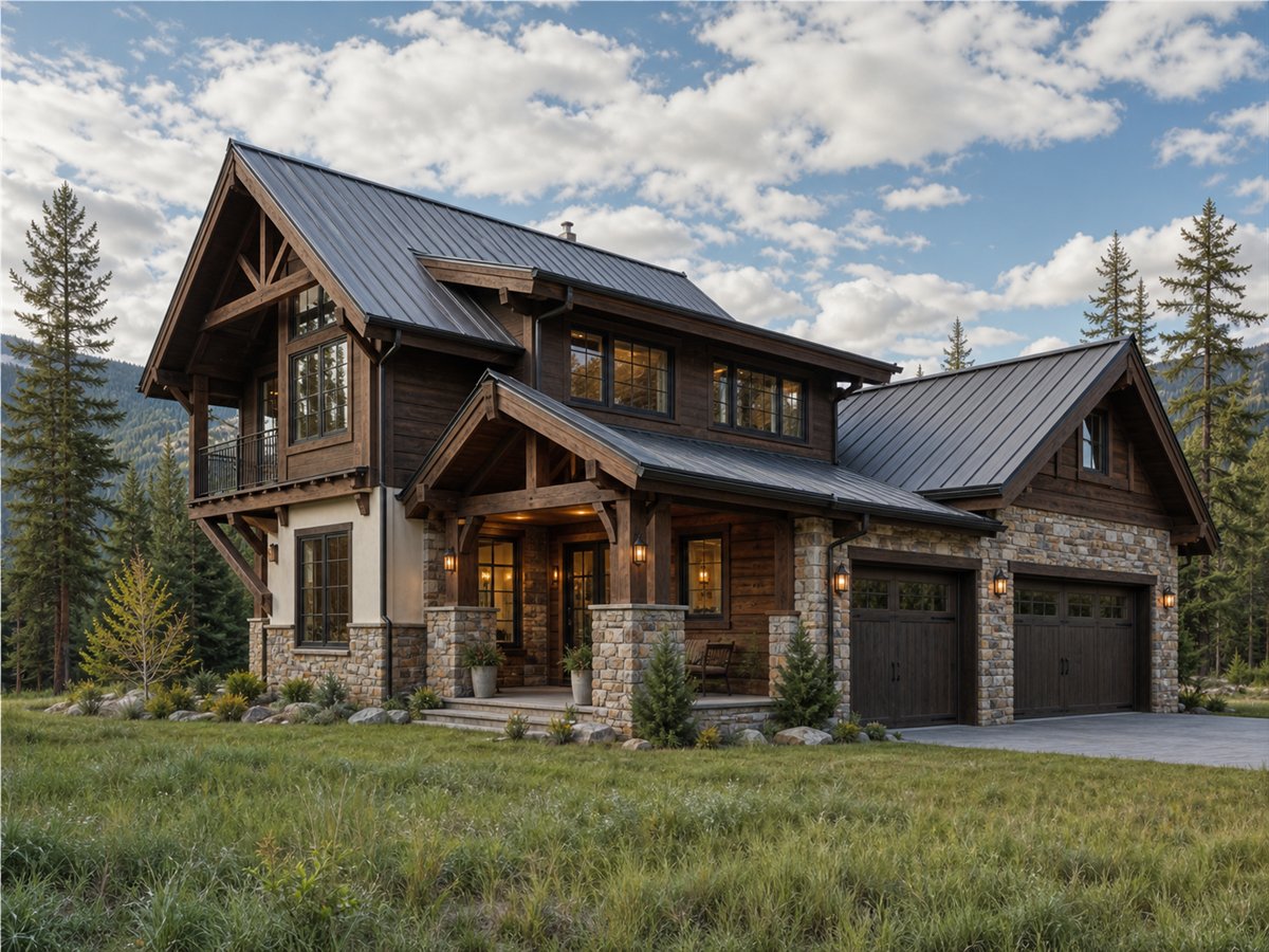 Alpenglow Chalet 2735, a conceptual 2735-square-foot alpine-inspired custom chalet with a $558,750 construction target