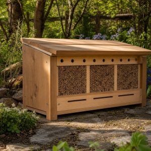 Ladybug Habitat Box Filled With Replaceable Reed Bundles