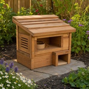 Hedgehog Feeding Shelter With a Tunnel Entrance