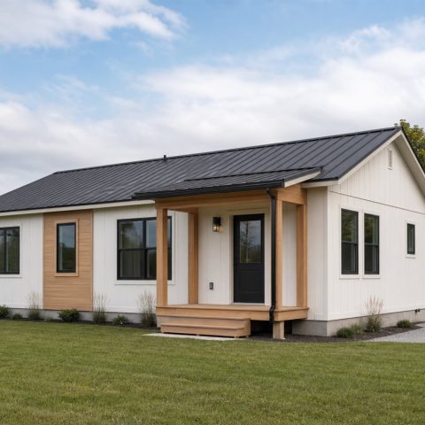 $152,625 Comfortable Prefabricated Studio Cottage: 938-Sq.-Ft. Two-Bedroom Plan