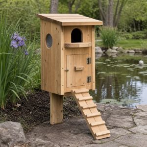 Cedar Duck Nest Box With an Access Ladder