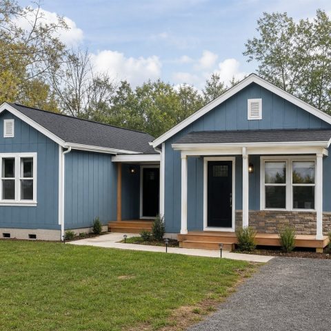 $153,625 Comfortable Modular One-Bedroom Cottage: 939-Sq.-Ft. Two-Bedroom Plan