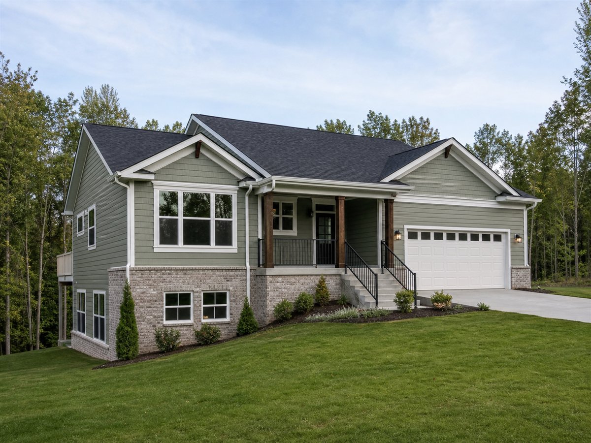 Daylight Ridge 1835, a conceptual 1835-square-foot daylight-basement family home with a $321,250 construction target