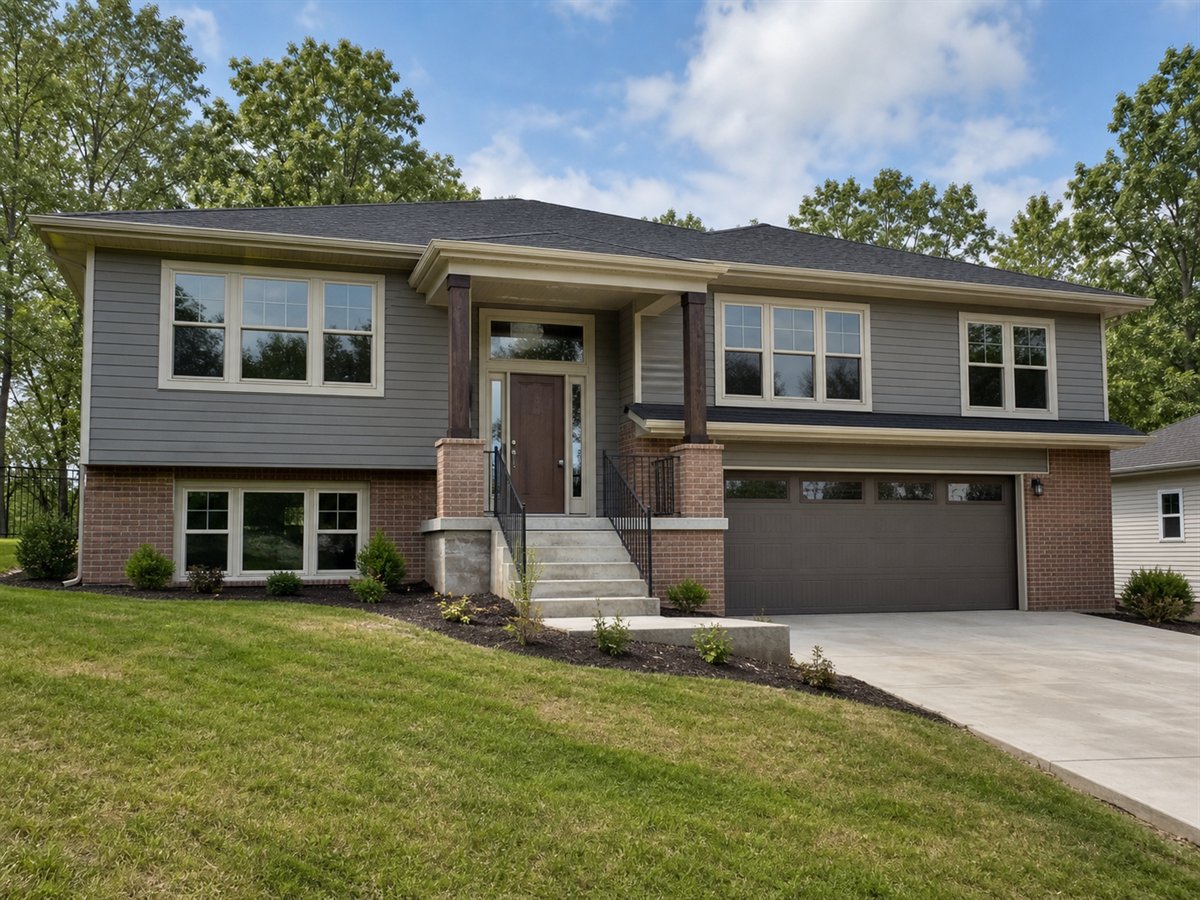 Terrace Split Ranch 1845, a conceptual 1845-square-foot raised-ranch family home with a $323,750 construction target