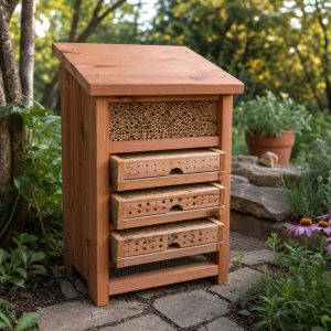 Solitary-Bee Hotel With Removable Nesting Trays