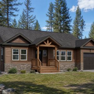 $156,625 Comfortable Cabin-Inspired Bungalow: 973-Sq.-Ft. Two-Bedroom Plan