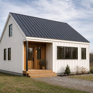 $157,625 Comfortable Scandinavian Small Cabin: 974-Sq.-Ft. Two-Bedroom Plan