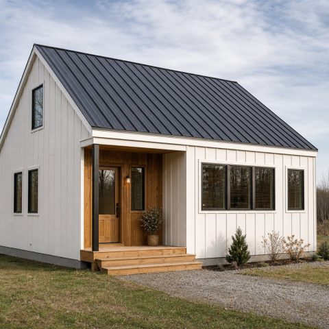 $157,625 Comfortable Scandinavian Small Cabin: 974-Sq.-Ft. Two-Bedroom Plan