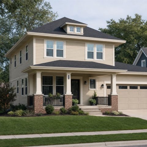 $331,250 Growing American Foursquare Family Home: 1,875-Sq.-Ft. Four-Bedroom Plan