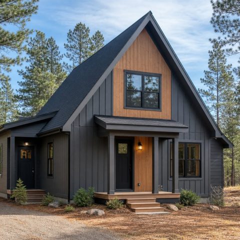 $158,625 Comfortable Restrained A-Frame Cottage: 976-Sq.-Ft. Two-Bedroom Plan