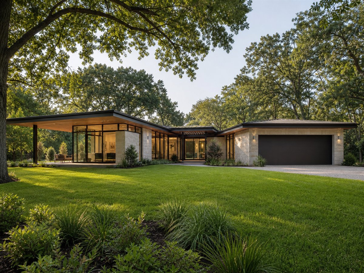 Clearview Pavilion 2815, a conceptual 2815-square-foot glass-pavilion luxury ranch with a $583,750 construction target