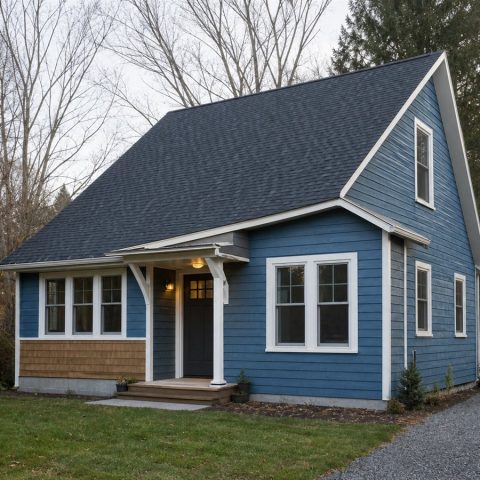 $159,625 Comfortable Small Saltbox Cottage: 977-Sq.-Ft. Two-Bedroom Plan