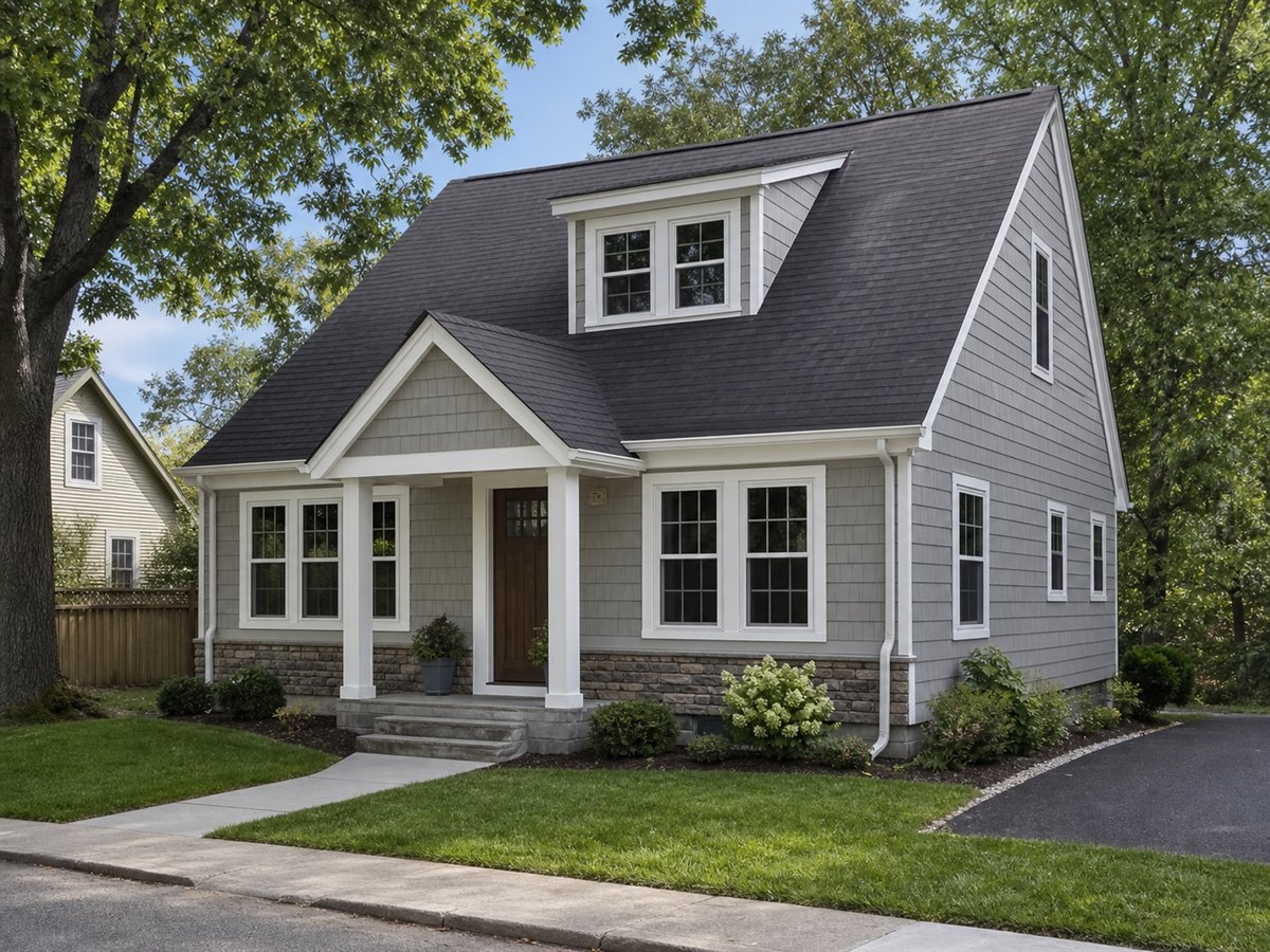 Hearth Cape 978, a conceptual 978-square-foot small Cape cottage with a $160,625 construction target