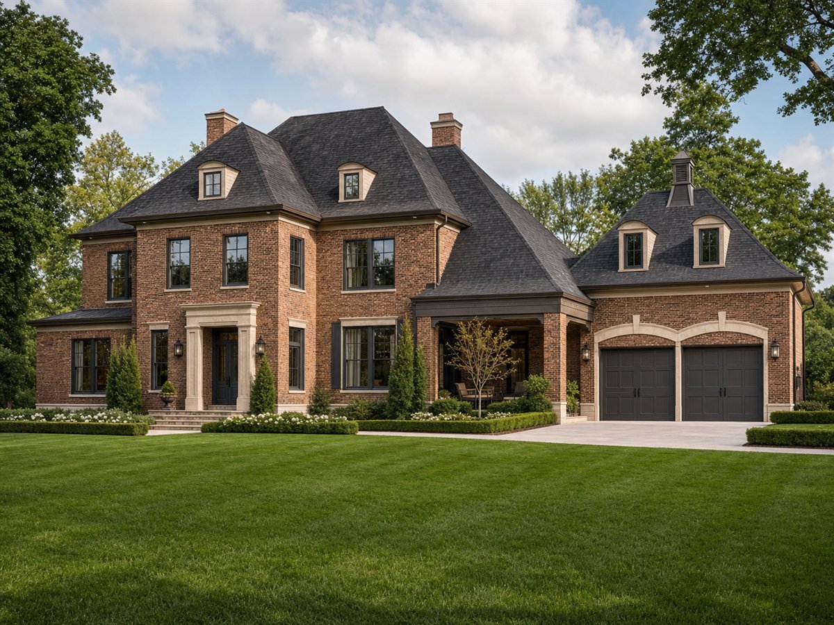 Kingsley Brick House 2831, a conceptual 2831-square-foot brick manor revival custom home with a $588,750 construction target