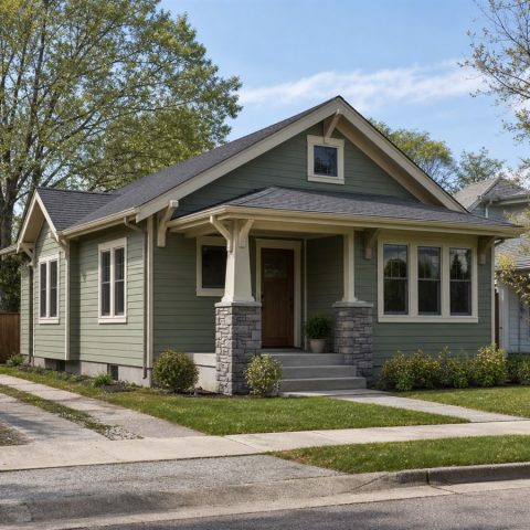 $161,625 Comfortable Small Craftsman Bungalow: 979-Sq.-Ft. Two-Bedroom Plan