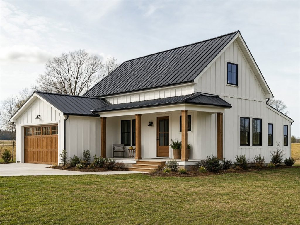 $162,625 Comfortable Small Board-And-Batten Farmhouse: 1,011-Sq.-Ft. Two-Bedroom Plan