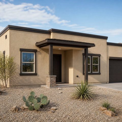 $164,625 Comfortable Desert Small-Home Casita: 1,013-Sq.-Ft. Two-Bedroom Plan