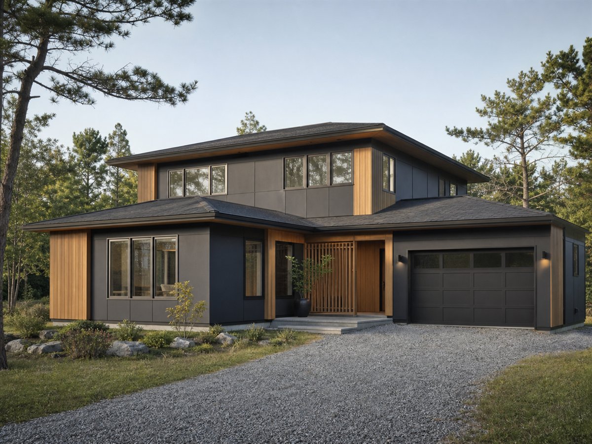 Quiet Cedar House 1945, a conceptual 1945-square-foot Japanese-inspired contemporary family home with a $348,750 construction target
