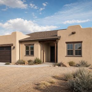 $166,625 Comfortable Adobe-Inspired Small Cottage: 1,016-Sq.-Ft. Two-Bedroom Plan